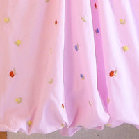 Girls Light Purple Embroidered Sleeveless A-line Bubble Dress Casual Dresses