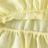 Girls Yellow Textured Sleeveless Top With Shorts Sets 2 pc. Sets