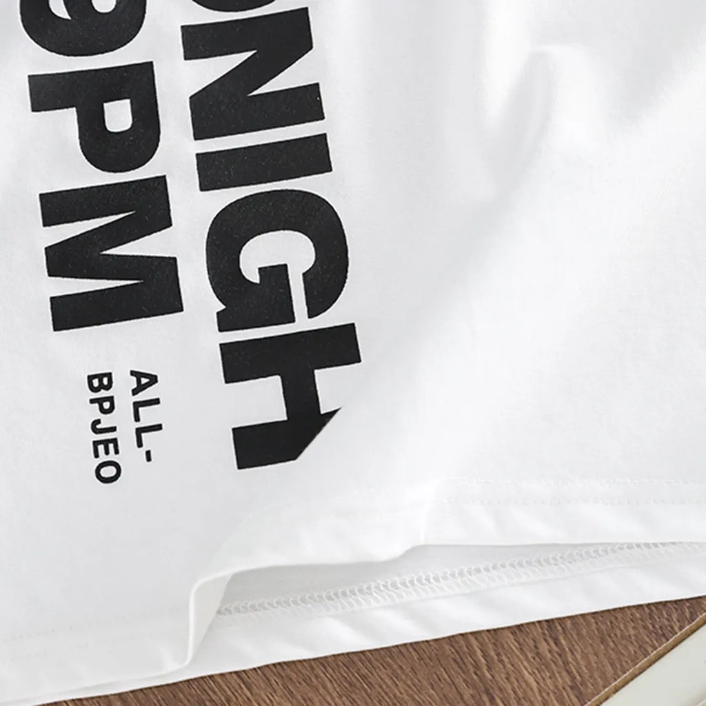 Boys White Typographic Print T-Shirt With Denim Shorts Set Sets