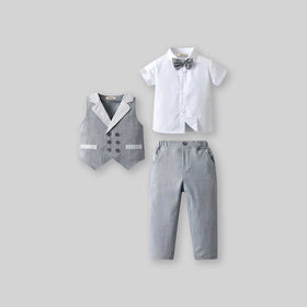 Boys Sleeveless Jacket With Shirt & Trousers Set 3 pc. Sets   
