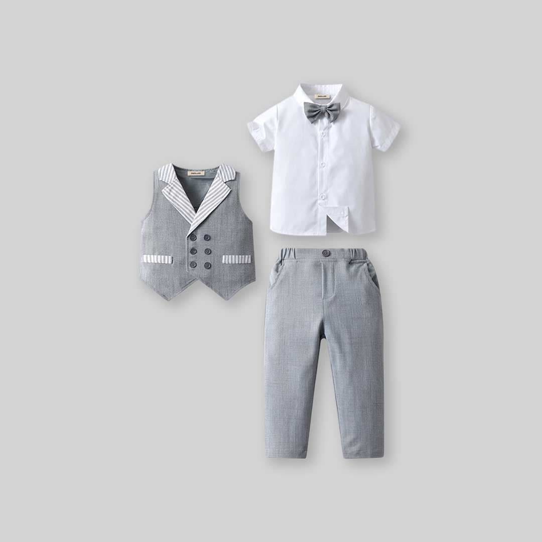 Boys Sleeveless Jacket With Shirt & Trousers Set 3 pc. Sets   