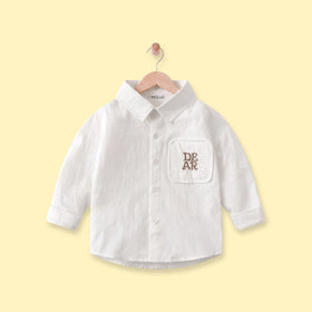 Boys White Embroidered Long Sleeve Shirt Shirts White 1-2 Y