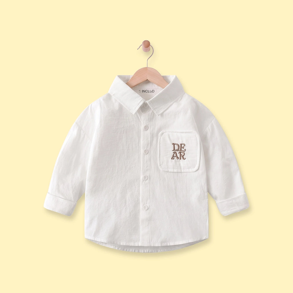 Boys White Embroidered Long Sleeve Shirt Shirts White 1-2 Y