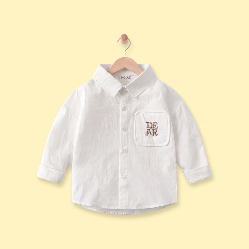 Boys White Embroidered Long Sleeve Shirt Shirts White 1-2 Y