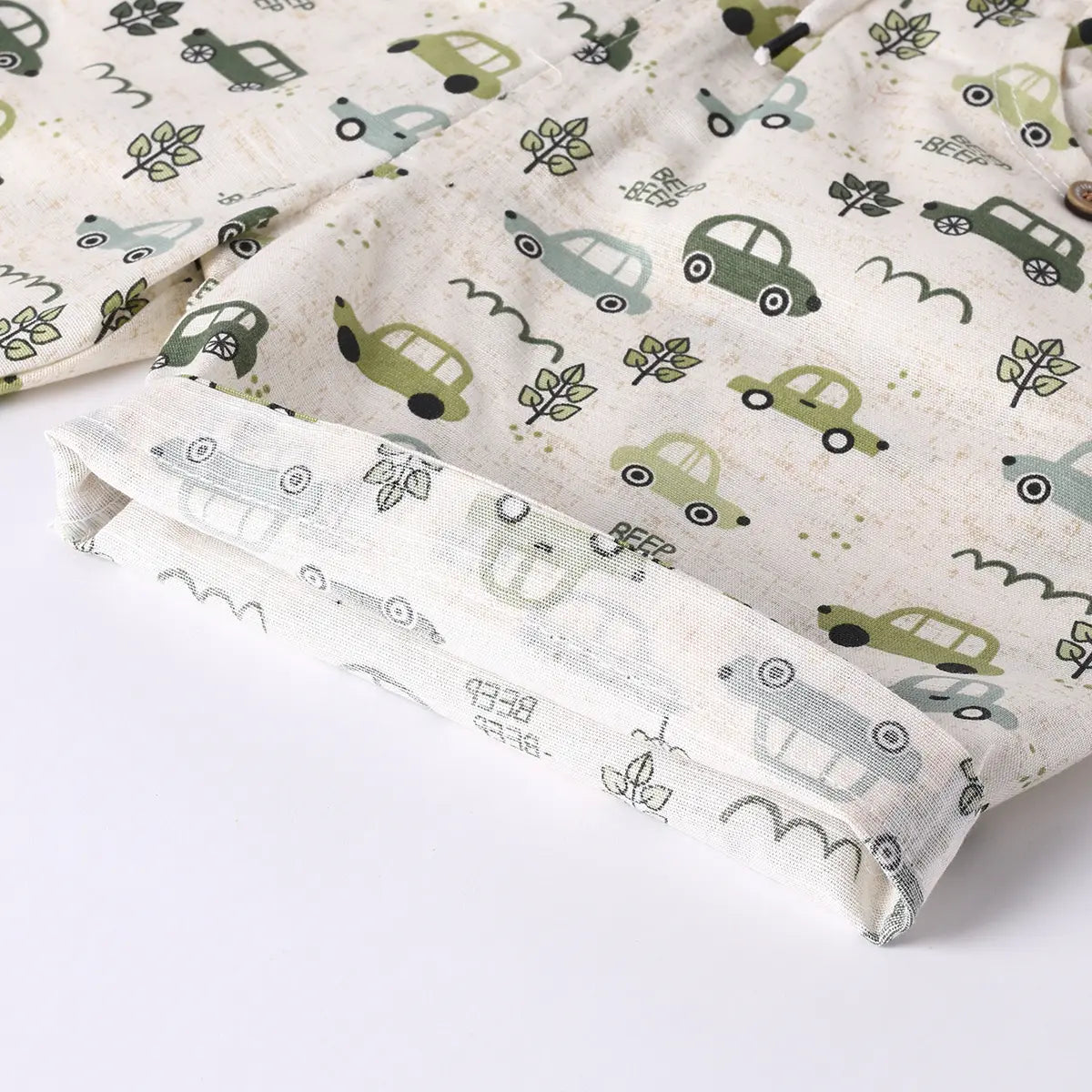 Boys Green Tropical Print T-shirt With Printed Shirt and Shorts Sets Sets