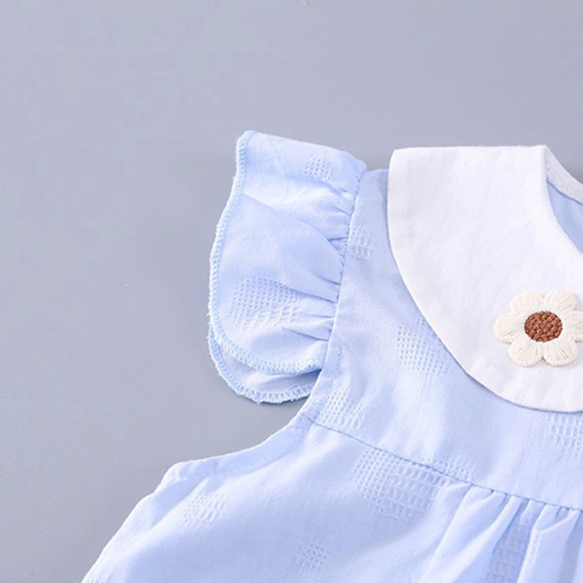 Girls Light Blue Flower Applique Top With Shorts Sets 2 pc. Sets