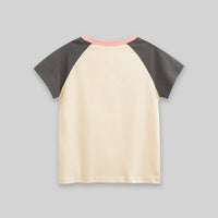 Girls Cream Graphics Raglan Sleeve T-Shirt Tshirts