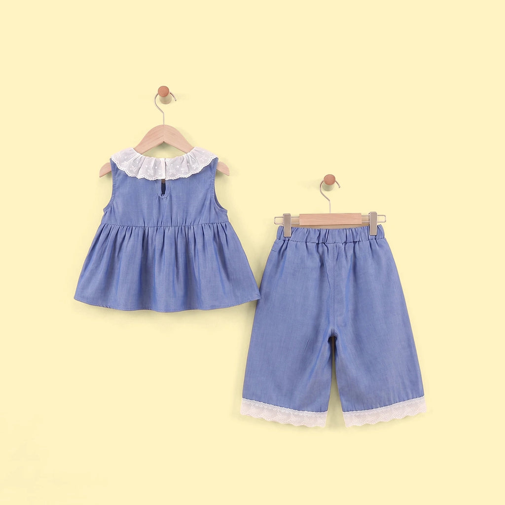 Girls Blue Sleeveless Top with Pants Sets 2 pc. Sets