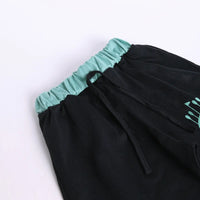 Boys Green Typographic Printed Short Sleeve T-shirts With Elasticated Shorts Sets Sets