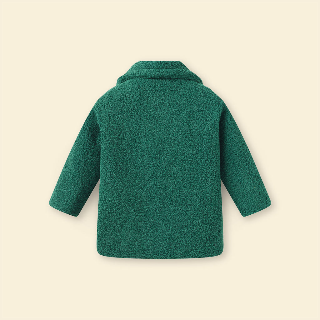 Girls Dark Green Spread Collar Tailored Jacket Coats & Jackets