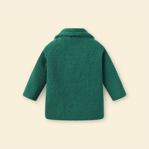 Girls Dark Green Spread Collar Tailored Jacket Coats & Jackets