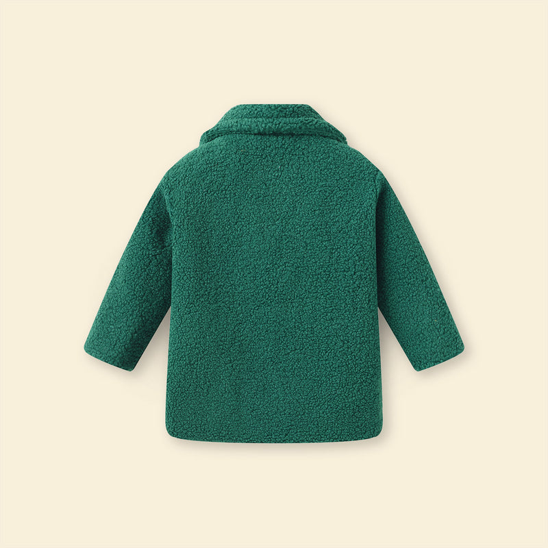 Girls Dark Green Spread Collar Tailored Jacket Coats & Jackets