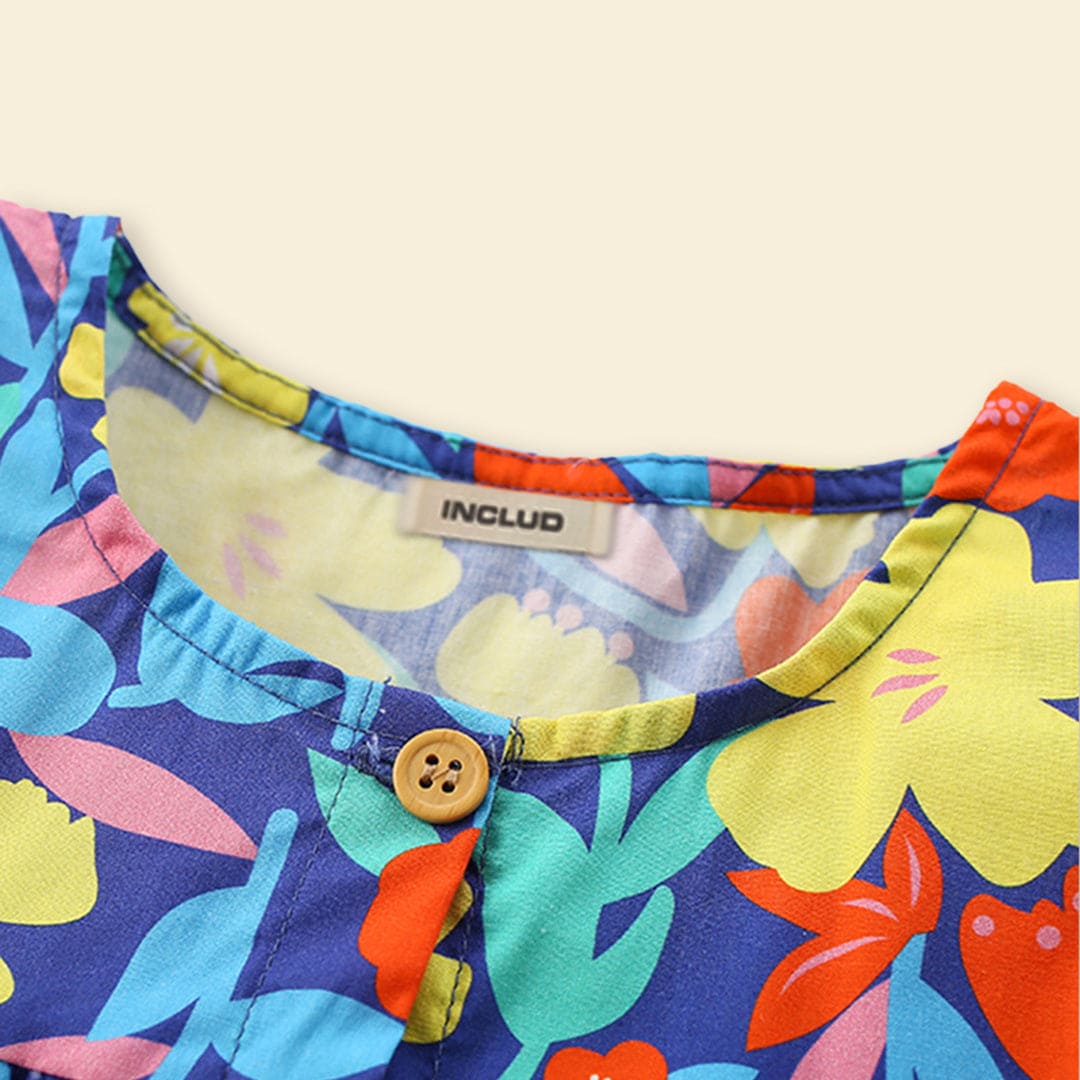 Girls Floral Print Casual Dress Casual Dresses   