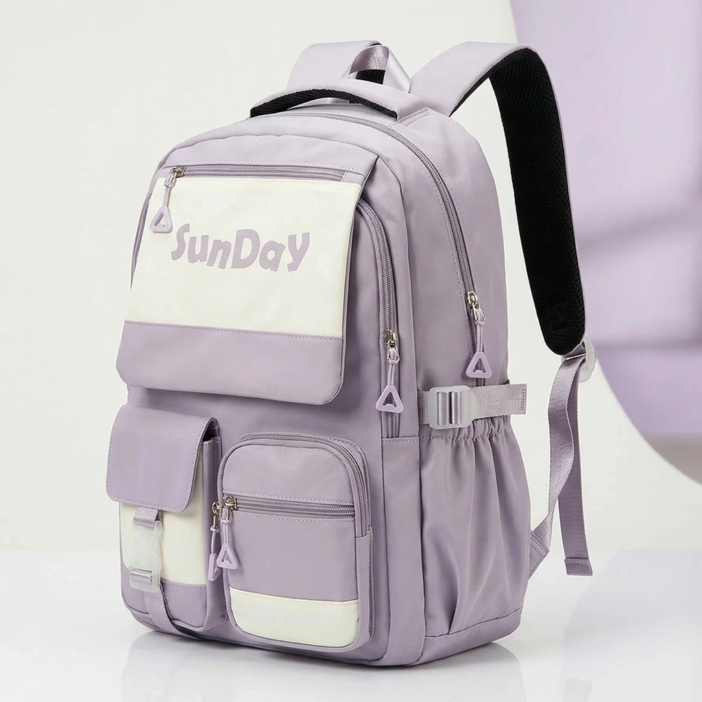 Girls Lilac Multi-Pocket School Backpack Trending Accessories