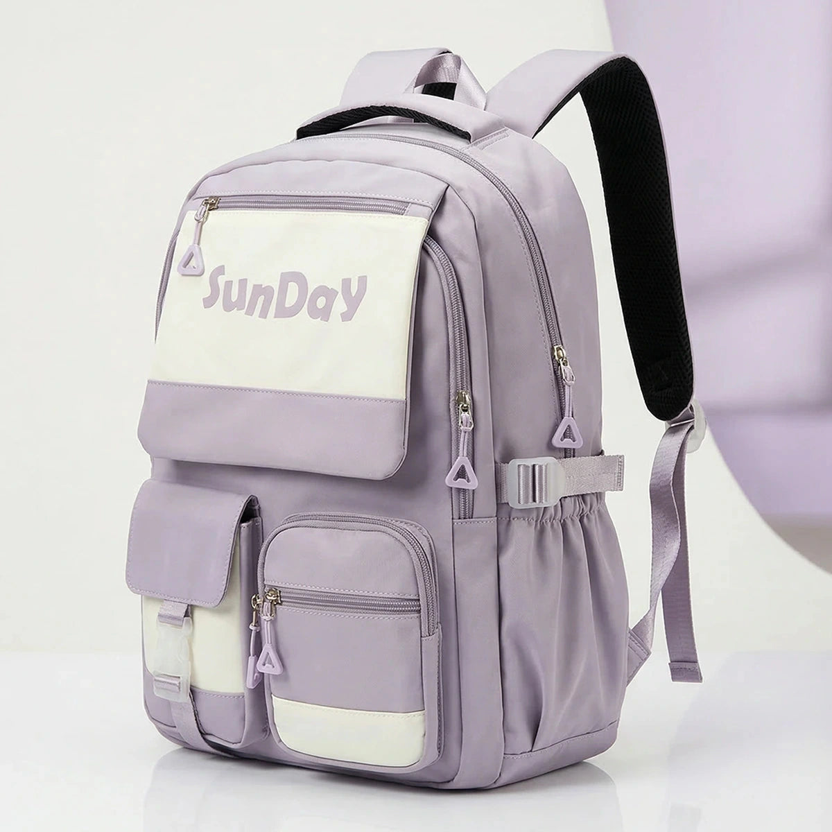 Girls Lilac Multi-Pocket School Backpack Trending Accessories