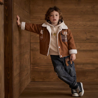 Boys Long Sleeves Light Brown Jacket With Sweatshirt And Pants Sets 3 pc. Sets Light Brown 1-2 Y