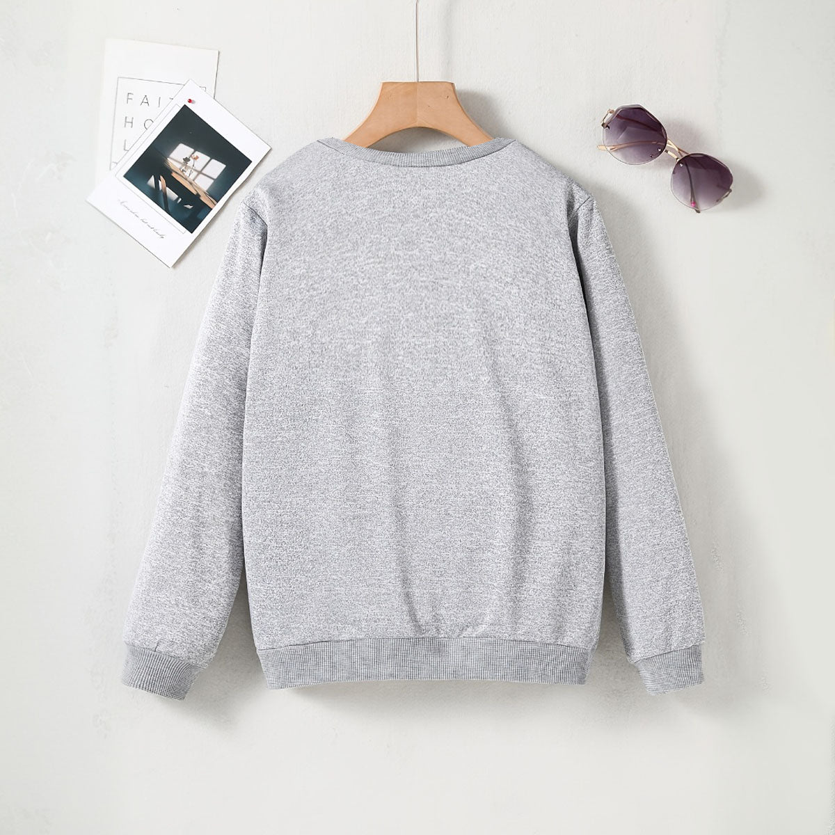 Boys Grey Long Sleeve Sweatshirt With Light Wash Denim Trousers Sets 2 pc. Sets