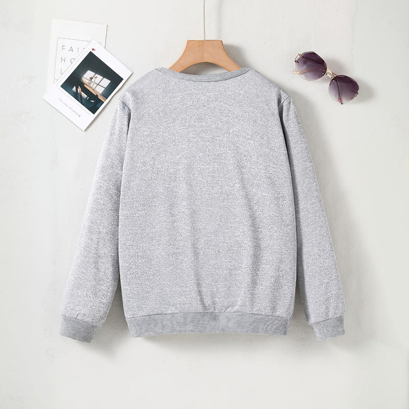 Boys Grey Long Sleeve Sweatshirt With Light Wash Denim Trousers Sets 2 pc. Sets