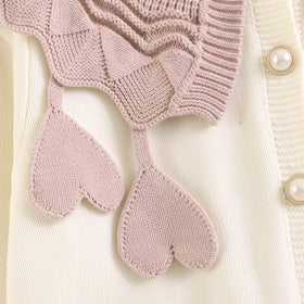 Girls Off White Long Sleeves Cardigan & Pants Sets Sets