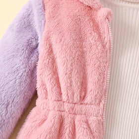 Girls Multicolour Colour-blocked Long Sleeve Jacket Coats & Jackets
