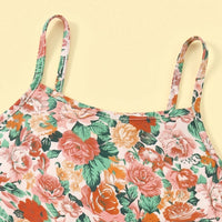 Girls Multicolour Floral Print Sleeveless Flared Dress Casual Dresses