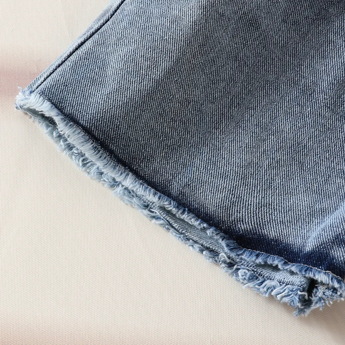 Girls Blue Colorblocked Denim Shorts Shorts