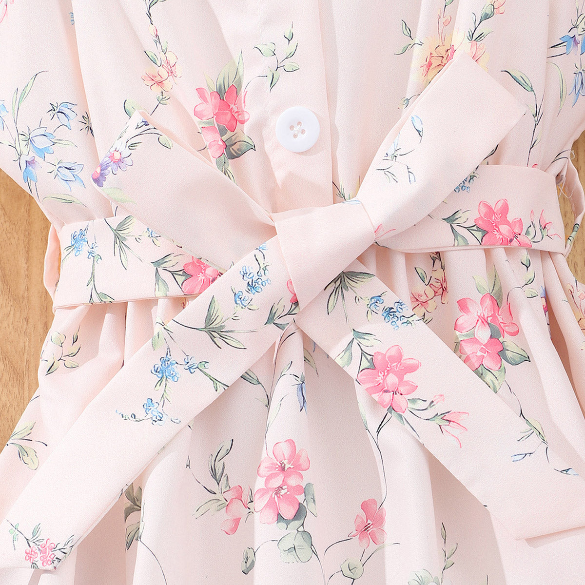 Girls Pink Floral Print Off-Shoulder Dress Casual Dresses