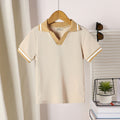 Boys Beige Short Sleeves Polo T-Shirt Tshirts Beige 3-4 Y