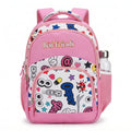 Girls Pink Emoji Print Polyester School Backpack Trending Accessories Pink Onesize