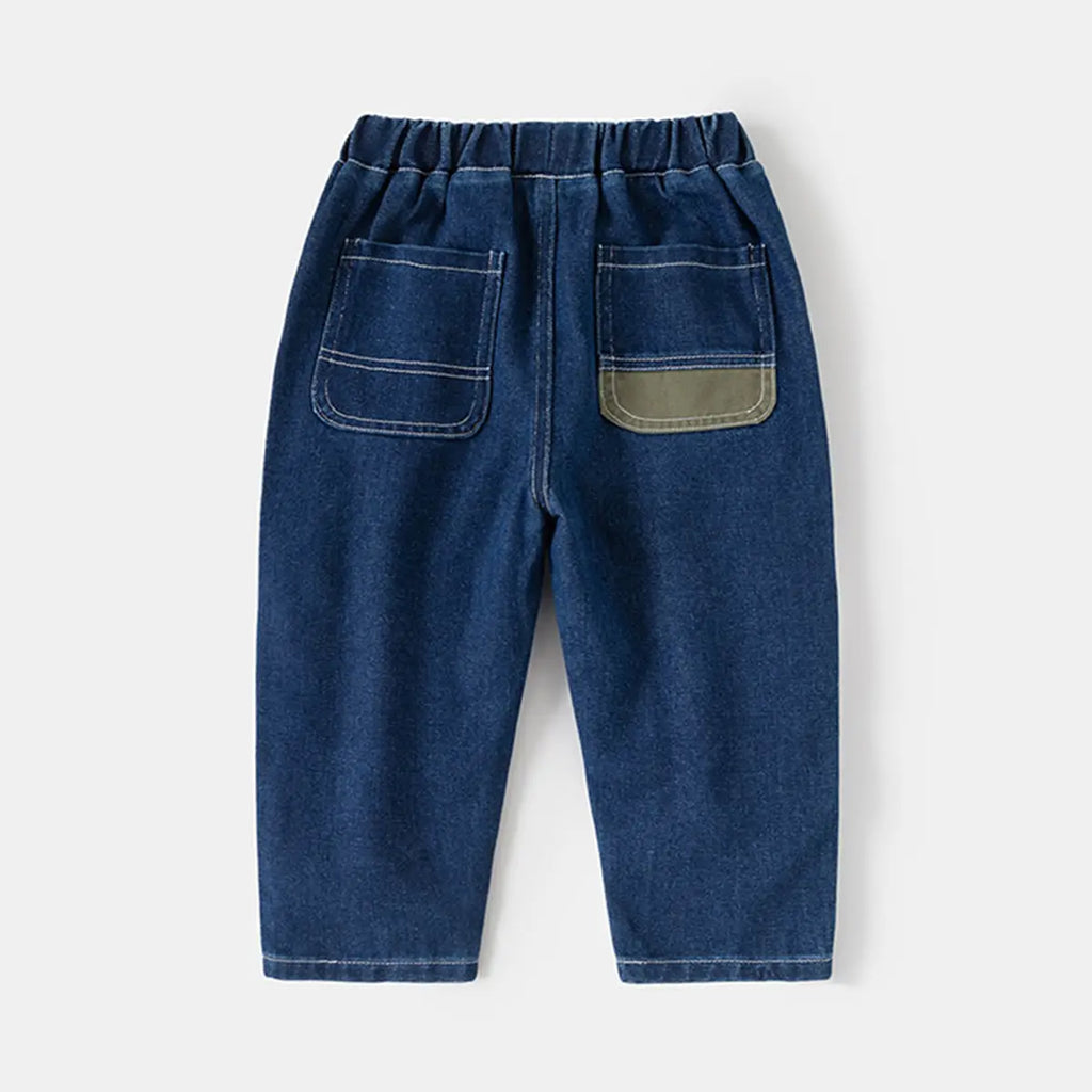 Boys Blue Relaxed Fit Denim Jeans with Elasticated Waist Pants