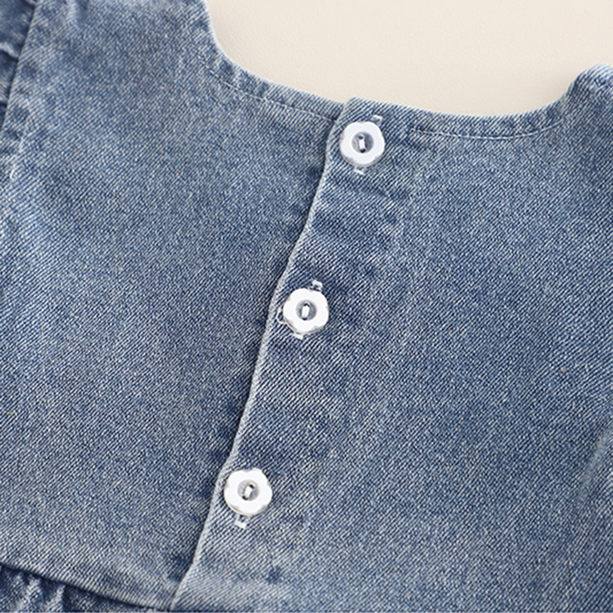 Girls Blue Solid Denim Tunic With T-Shirt & Denim Pants Set 2 pc. Sets