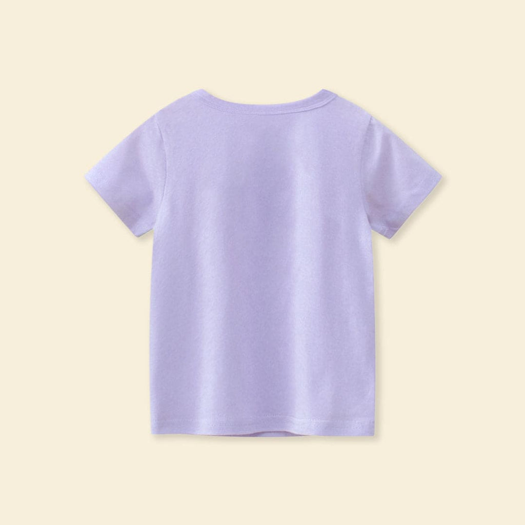 Girls Graphic Print Short Sleeves T-shirt Tshirts   