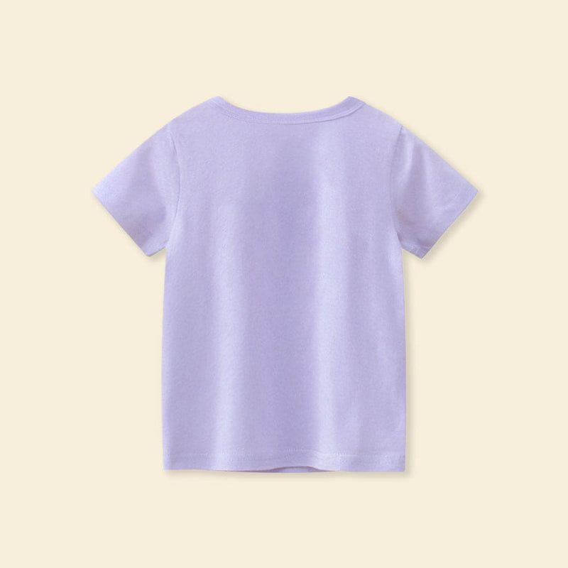 Girls Graphic Print Short Sleeves T-shirt Tshirts   