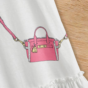 Girls White Sleeveless Round Neck A-Line Dress Casual Dresses