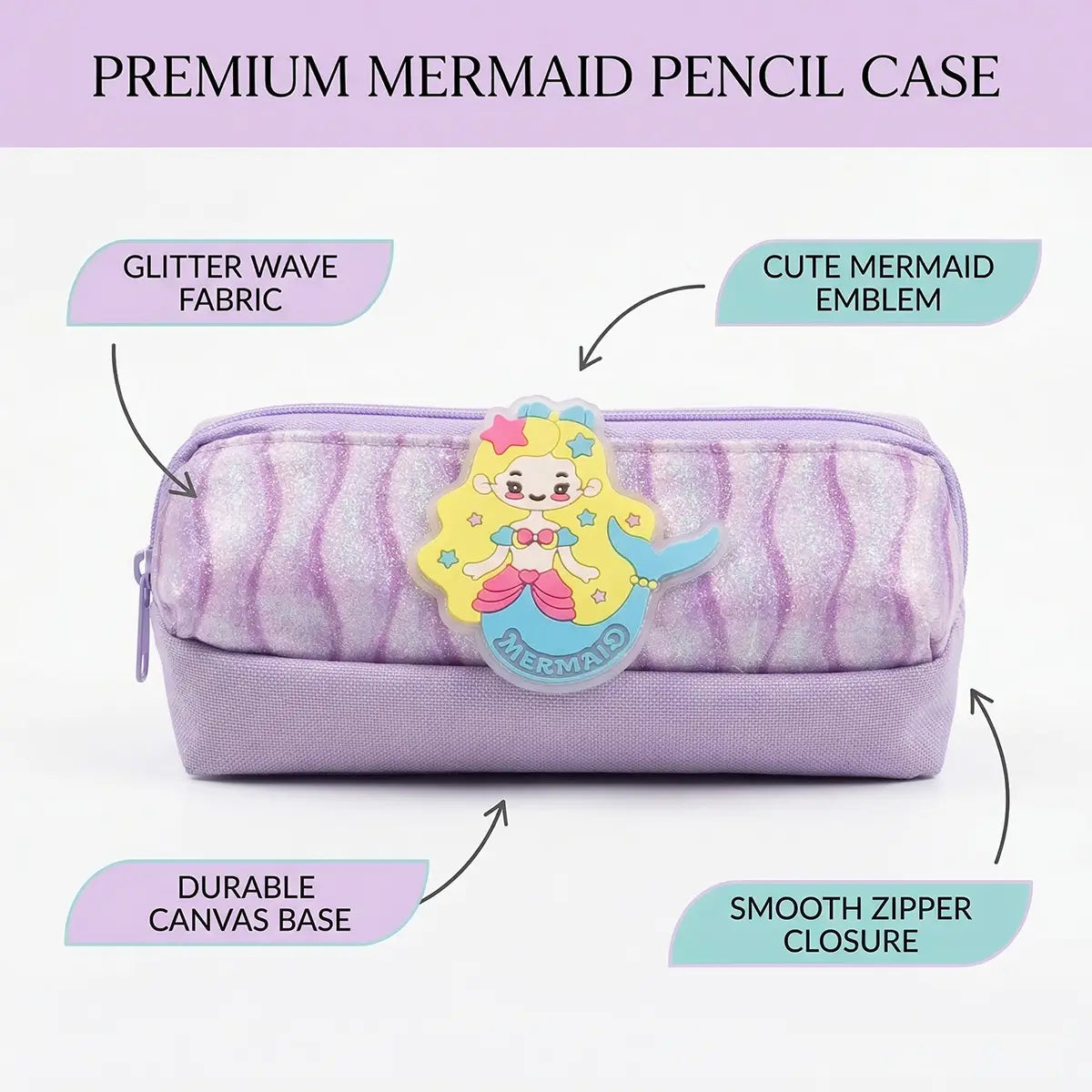 Girls Purple Glitter Pencil Case Trending Accessories