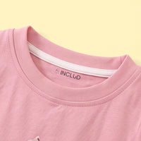 Girls Pink Graphic Sleeveless Top With Pants Sets 2 pc. Sets