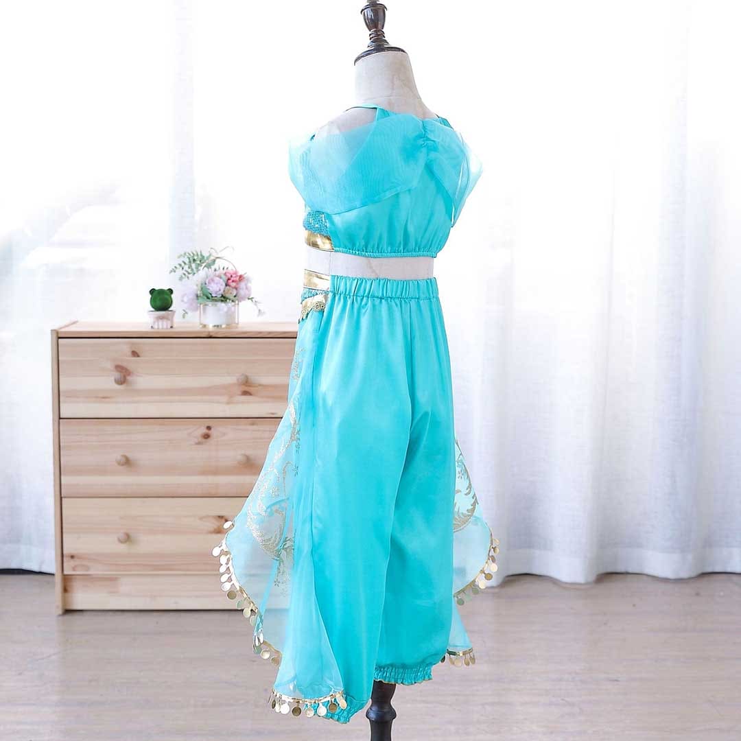 Girls Princess Jasmine Party Wear Top With Trousers Set Sets   