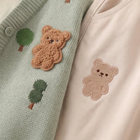 Boys Light Green Jacquard Cardigan With Shirt And Pants Sets 3 pc. Sets