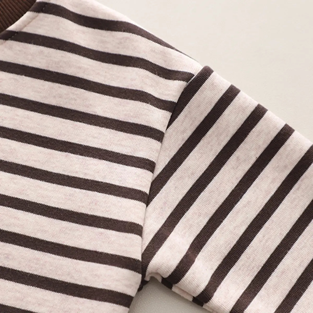 Boys Brown Stripes Graphic Sweatshirt With Pants Sets 2 pc. Sets