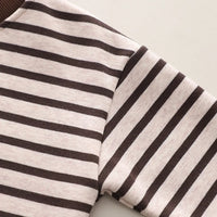 Boys Brown Stripes Graphic Sweatshirt With Pants Sets 2 pc. Sets