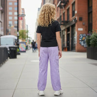 Girls Black Graphic T-Shirt with Elasticated Waist Cargo Pants Set Sets