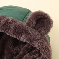 Boys Green Bear Ear On Hood Zip-up Puffer Jacket Coats & Jackets