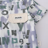 Boys Grey Typographic Print Short Sleeves T-Shirt With Denim Shorts Set Sets
