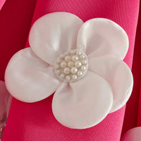 Girls Fuchsia Sleeveless Fit & Flare Party Wear Dress With Delicate Floral Appliques Party Dresses