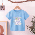 Girls Blue Short Sleeve Floral Print T-Shirt Tshirts Blue 1-2 Y
