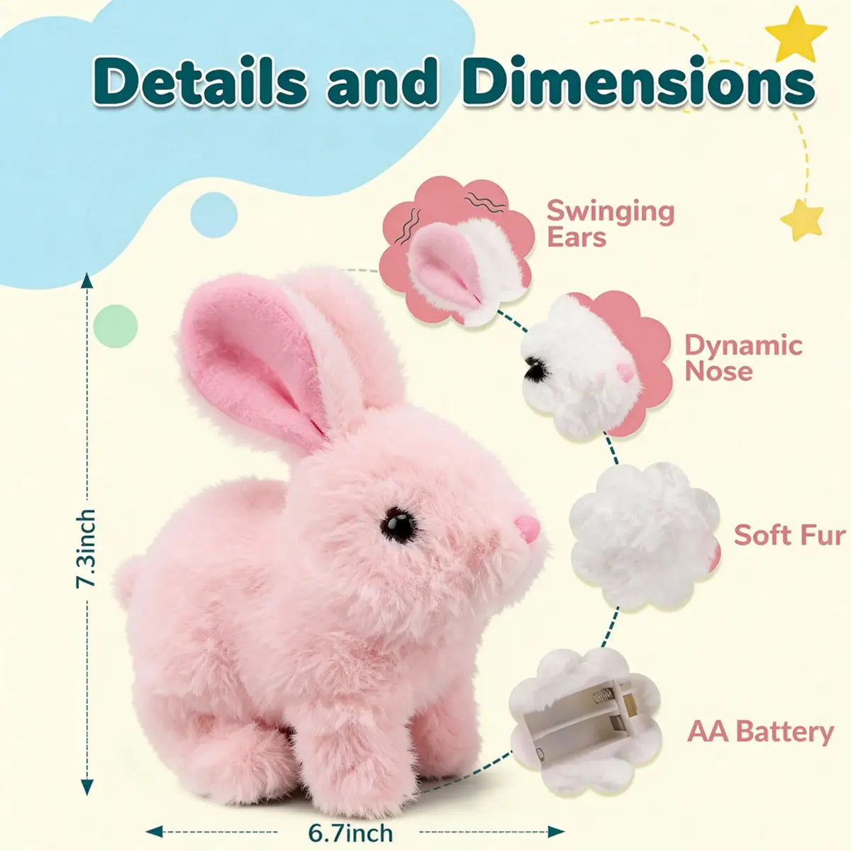 Kids Adorable Walking & Talking Plush Rabbit Toy Trending Accessories