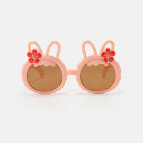 Girls Light Pink Bunny Flower Round Sunglasses Sunglasses