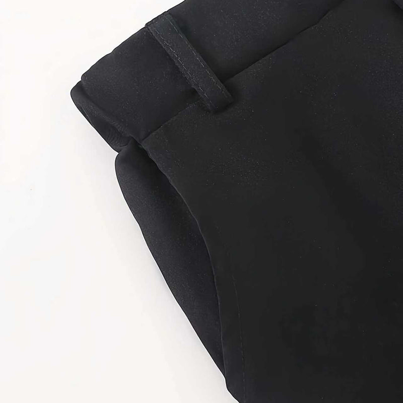 Boys Black Straight Fit Trousers with Belt Loop Pants