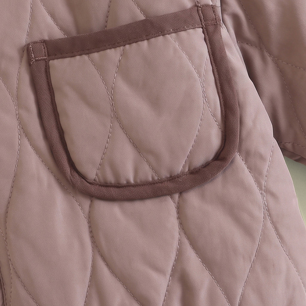 Boys Light Brown Quilted Jacket & Joggers Co-ord Sets Sets
