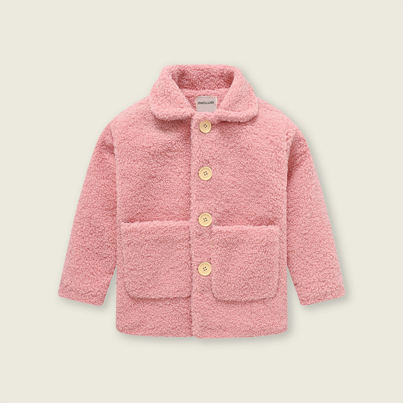Girls Light Pink Spread Collar Tailored Jacket Coats & Jackets